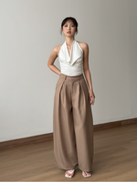 Muat gambar ke penampil Galeri, Kadaka Manhattan Pants | Pleated Barrel Pants | Celana Barrel Wanita | Brooklyn Collection B-0234

