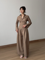 Muat gambar ke penampil Galeri, Kadaka Manhattan Pants | Pleated Barrel Pants | Celana Barrel Wanita | Brooklyn Collection B-0234
