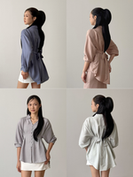 Muat gambar ke penampil Galeri, Kadaka Whisper Top | Long Sleeve Shirt Adjustable Waist | Kemeja Wanita Lengan Panjang | Cloud Nine Collection T-0566
