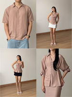 Muat gambar ke penampil Galeri, Kadaka Cloud Nine Collection (2) | Airflow Linen Top Blouse Skirt and Shirt | Couple Outfit | Mist, Feather, Whisper, Dream, Breeze
