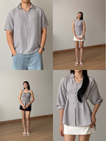 Muat gambar ke penampil Galeri, Kadaka Cloud Nine Collection (2) | Airflow Linen Top Blouse Skirt and Shirt | Couple Outfit | Mist, Feather, Whisper, Dream, Breeze
