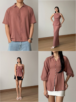 Muat gambar ke penampil Galeri, Kadaka Cloud Nine Collection (1) | Airflow Linen Top Blouse Skirt and Shirt | Couple Outfit | Mist, Feather, Whisper, Dream, Breeze
