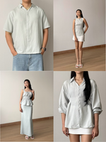 Muat gambar ke penampil Galeri, Kadaka Cloud Nine Collection (1) | Airflow Linen Top Blouse Skirt and Shirt | Couple Outfit | Mist, Feather, Whisper, Dream, Breeze
