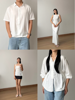 Muat gambar ke penampil Galeri, Kadaka Cloud Nine Collection (2) | Airflow Linen Top Blouse Skirt and Shirt | Couple Outfit | Mist, Feather, Whisper, Dream, Breeze
