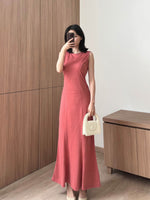 Load image into Gallery viewer, Kadaka D-0251 Maxi Dress with Adjustable Waist | Dress Panjang Wanita Serut
