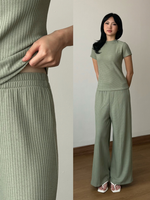 Muat gambar ke penampil Galeri, Kadaka Matcha Set | Knit Set Top and Culotte | Set Wanita Knit Celana dan Atasan | koKnitchiwa Collection S-0186
