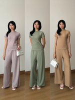 Muat gambar ke penampil Galeri, Kadaka Matcha Set | Knit Set Top and Culotte | Set Wanita Knit Celana dan Atasan | koKnitchiwa Collection S-0186
