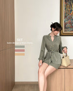 Muat gambar ke penampil Galeri, Kadaka S-0192 Set Satin Blouse with Short Pants Premium
