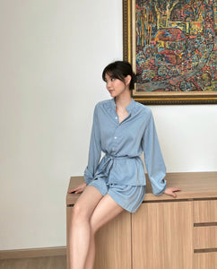 Kadaka S-0192 Set Satin Blouse with Short Pants Premium
