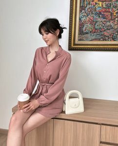 Kadaka S-0192 Set Satin Blouse with Short Pants Premium