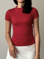 Load image into Gallery viewer, Kadaka Sera Top | Mock Neck Stretch Top | Atasan Wanita Mock Neck | Daily Ease Collection T-0347
