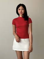 Load image into Gallery viewer, Kadaka Sera Top | Mock Neck Stretch Top | Atasan Wanita Mock Neck | Daily Ease Collection T-0347
