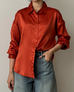 Muat gambar ke penampil Galeri, Kadaka T-0428 Kemeja Oversized Satin Wanita
