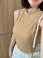 Muat gambar ke penampil Galeri, Kadaka Sakura Top | Knit Halter Neck Top Pastel | Atasan Knit Wanita Tanpa Lengan | koKnitchiwa Collection T-0432
