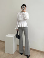 Muat gambar ke penampil Galeri, Kadaka B-0214 Flare Knit Pants | Celana Cutbray Stretch Wanita
