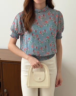 Muat gambar ke penampil Galeri, Kadaka T-0442 Top Floral Blouse Atasan Cantik Wanita Bunga Mock Neck
