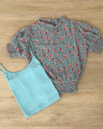 Muat gambar ke penampil Galeri, Kadaka T-0442 Top Floral Blouse Atasan Cantik Wanita Bunga Mock Neck
