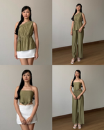 Load image into Gallery viewer, Kadaka Pleats Please Collection | Tanktop One Shoulder Top and Cullote Pleats | Matching Outfit | Maren, Liora, Elise

