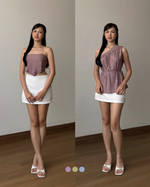 Load image into Gallery viewer, Kadaka Maren Liora Pleats Top | Tanktop Wanita One Shoulder | Pleats Please Collection T-0450 T-0458
