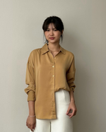 Muat gambar ke penampil Galeri, Kadaka T-0498 Kemeja Wanita Oversized Tangan Panjang Satin Pastel
