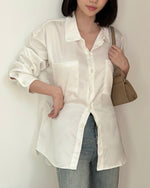 Muat gambar ke penampil Galeri, Kadaka T-0506 Kemeja Satin Oversized Double Pocket
