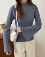 Muat gambar ke penampil Galeri, Kadaka T-0530 Turtle Neck Knit Stretch Emboss Top | Atasan Wanita Lengan Panjang Emboss
