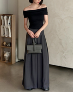 Load image into Gallery viewer, Kadaka T-0535 Top Off Shoulder Ribbed Knit | Atasan Sabrina Wanita

