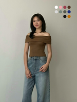 Load image into Gallery viewer, Kadaka Alina Top | Top Off Shoulder Ribbed Knit | Atasan Sabrina Wanita | Daily Ease Collection T-0535
