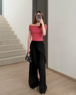 Load image into Gallery viewer, Kadaka T-0535 Top Off Shoulder Ribbed Knit | Atasan Sabrina Wanita
