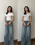 Muat gambar ke penampil Galeri, Kadaka Alina Top | Top Off Shoulder Ribbed Knit | Atasan Sabrina Wanita | Daily Ease Collection T-0535
