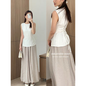 Kadaka T-0536 Sleeveless Top with Adjustable Waist | Atasan Wanita Serut