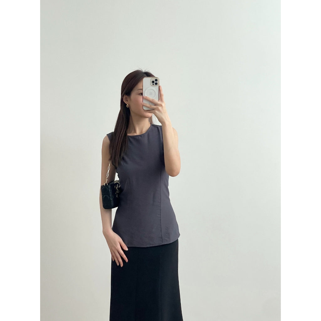 Kadaka T-0536 Sleeveless Top with Adjustable Waist | Atasan Wanita Serut