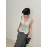 Muat gambar ke penampil Galeri, Kadaka T-0537 Vest Top Ribbed Knit | Atasan Rompi Wanita
