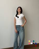 Muat gambar ke penampil Galeri, Kadaka Thea Top | Rose Baby Tee | Tshirt Kaos Wanita Bunga | Daily Ease Collection T-0539
