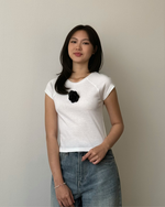 Muat gambar ke penampil Galeri, Kadaka Thea Top | Rose Baby Tee | Tshirt Kaos Wanita Bunga | Daily Ease Collection T-0539
