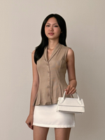 Load image into Gallery viewer, Kadaka Livia Top | Sleeveless Peplum Ribbed Knit Top | Atasan Knit Wanita Tanpa Lengan | Daily Ease Collection T-0545
