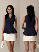 Load image into Gallery viewer, Kadaka Livia Top | Sleeveless Peplum Ribbed Knit Top | Atasan Knit Wanita Tanpa Lengan | Daily Ease Collection T-0545
