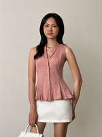 Load image into Gallery viewer, Kadaka Livia Top | Sleeveless Peplum Ribbed Knit Top | Atasan Knit Wanita Tanpa Lengan | Daily Ease Collection T-0545
