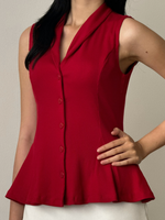 Load image into Gallery viewer, Kadaka Livia Top | Sleeveless Peplum Ribbed Knit Top | Atasan Knit Wanita Tanpa Lengan | Daily Ease Collection T-0545

