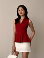 Load image into Gallery viewer, Kadaka Livia Top | Sleeveless Peplum Ribbed Knit Top | Atasan Knit Wanita Tanpa Lengan | Daily Ease Collection T-0545

