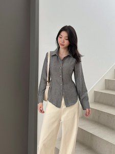 Kadaka T-0546 Fitted Shirt Long Sleeve Blouse | Atasan Kemeja Wanita Lengan Panjang | Curated Curriculum Collection