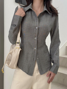 Kadaka T-0546 Fitted Shirt Long Sleeve Blouse | Atasan Kemeja Wanita Lengan Panjang | Curated Curriculum Collection