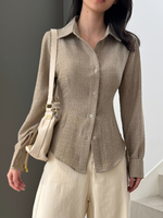 Muat gambar ke penampil Galeri, Kadaka T-0546 Fitted Shirt Long Sleeve Blouse | Atasan Kemeja Wanita Lengan Panjang | Curated Curriculum Collection
