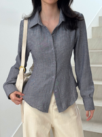 Muat gambar ke penampil Galeri, Kadaka T-0546 Fitted Shirt Long Sleeve Blouse | Atasan Kemeja Wanita Lengan Panjang | Curated Curriculum Collection
