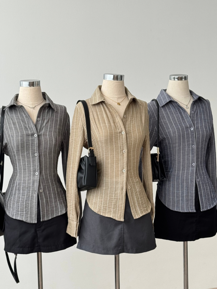 Kadaka T-0546 Fitted Shirt Long Sleeve Blouse | Atasan Kemeja Wanita Lengan Panjang | Curated Curriculum Collection