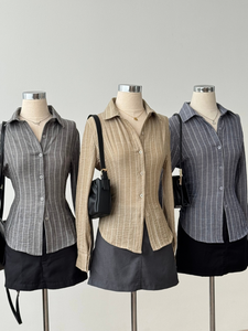Kadaka T-0546 Fitted Shirt Long Sleeve Blouse | Atasan Kemeja Wanita Lengan Panjang | Curated Curriculum Collection