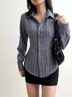 Load image into Gallery viewer, Kadaka T-0546 Fitted Shirt Long Sleeve Blouse | Atasan Kemeja Wanita Lengan Panjang | Curated Curriculum Collection
