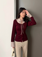 Load image into Gallery viewer, Kadaka T-0554 Long Sleeve Pleats Shirt Top with Collar Detail | Atasan Lengan Panjang Wanita
