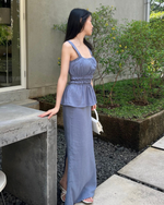 Load image into Gallery viewer, Kadaka Couple Outfit | Airflow Linen Top Blouse Skirt and Shirt | Cloud Nine Collection (1)
