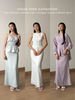 Load image into Gallery viewer, Kadaka Feather Top | Sleeveless Scrunch Top | Atasan Wanita Detail Smock Pinggang | Cloud Nine Collection T-0559
